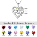 Customized Engraveable 1-4 Name Birthstone Pendant Necklace - Abrahamallen