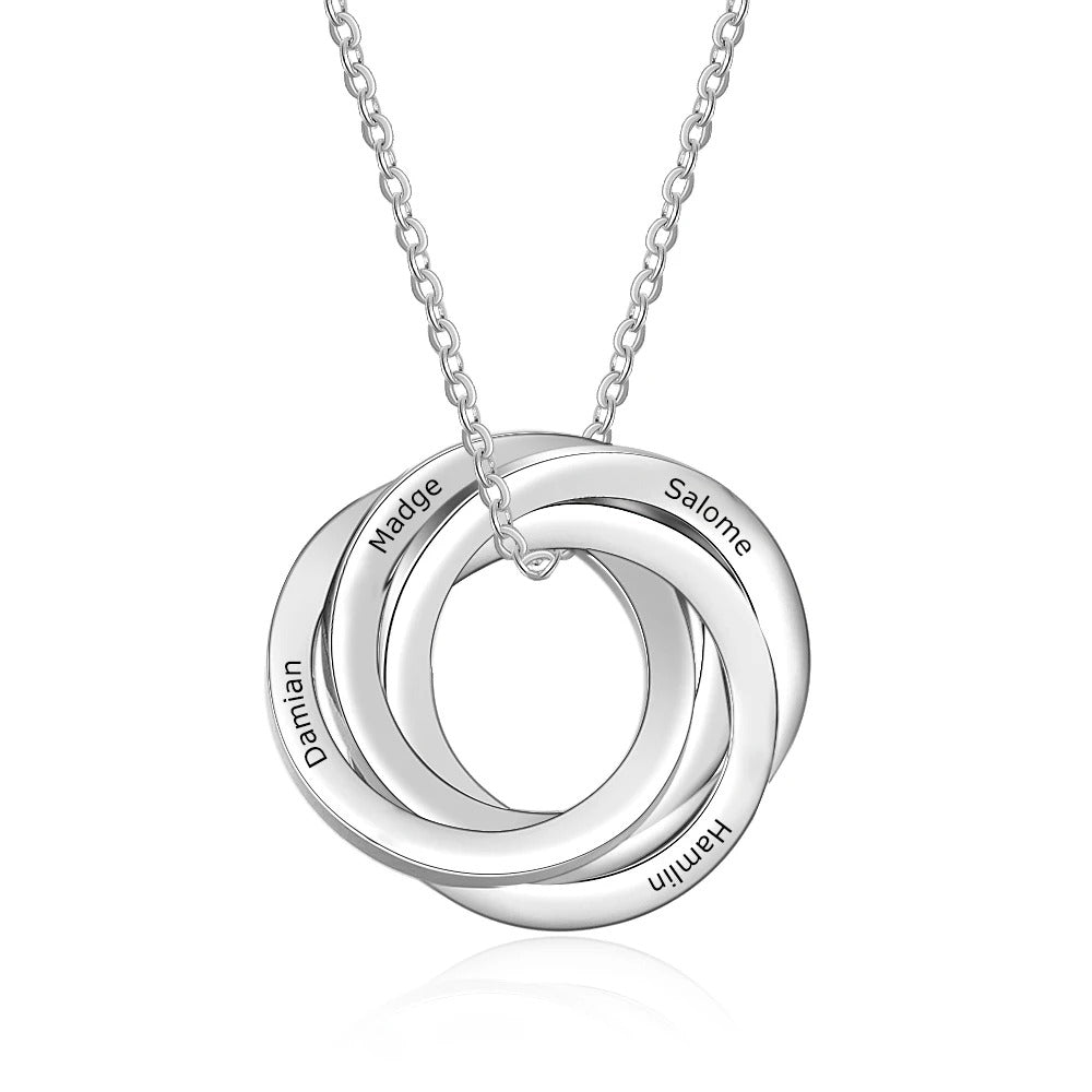 Personalized 2-6 Intertwined Pendants Engraveable Necklace - Abrahamallen