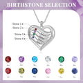 Birthstone Customized Engraveable 2-5 Family Names Pendant Necklace - Abrahamallen