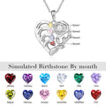 Customized Engraveable 1-4 Name Birthstone Pendant Necklace - Abrahamallen