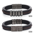 Personalized Engraveable 2-5 Name Leather Bangles Bracelets - Abrahamallen