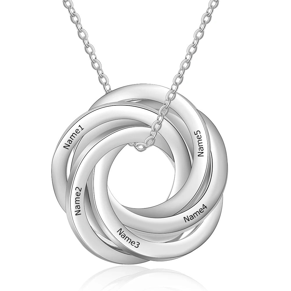 Personalized 2-6 Intertwined Pendants Engraveable Necklace - Abrahamallen