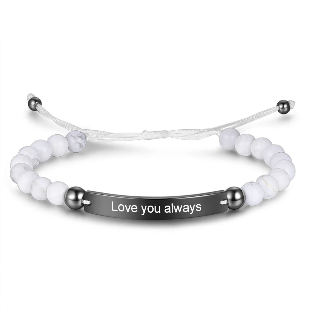 Personalized Engreavable Message Beaded Bracelet - Abrahamallen