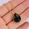 Natural Stone Cremation Urn Teardrop Keepsake Necklace - Abrahamallen