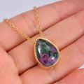 Natural Stone Cremation Urn Teardrop Keepsake Necklace - Abrahamallen