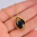 Natural Stone Cremation Urn Teardrop Keepsake Necklace - Abrahamallen