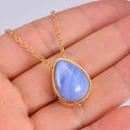 Natural Stone Cremation Urn Teardrop Keepsake Necklace - Abrahamallen