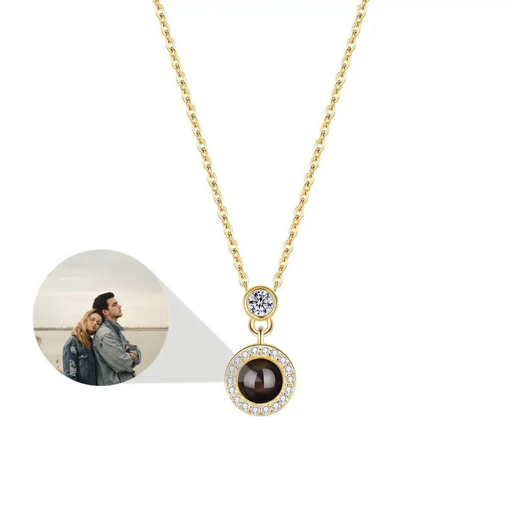 Projection Personalized Dainty Photo Pendant Necklace - Abrahamallen