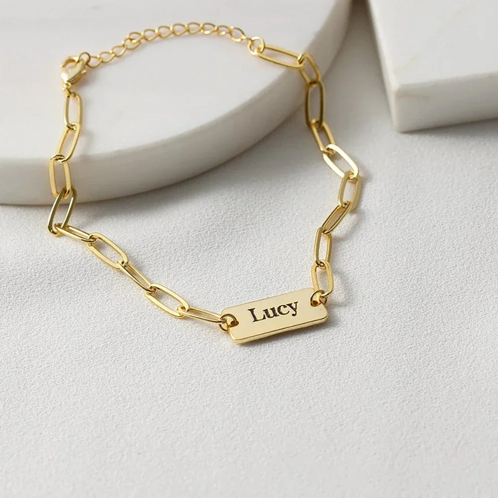 Personalized Engraveable Chain Bracelet - Abrahamallen