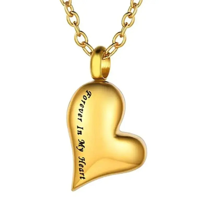 Personalized Cremation Urn Heart Keepsake Necklace - Abrahamallen