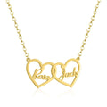 Personalized Double Heart Pendant Necklace - Abrahamallen