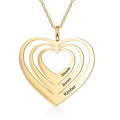 Personalized 3 Heart Names Pendant Necklace - Abrahamallen