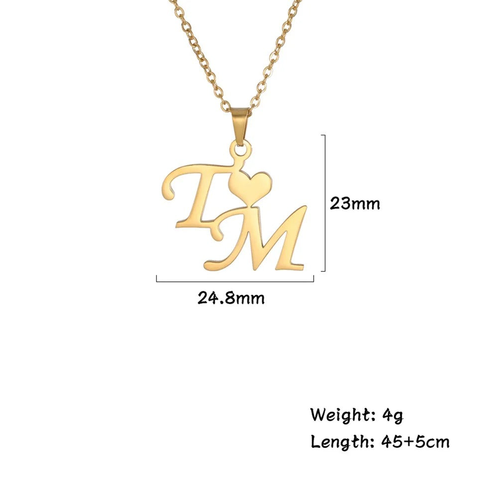 Personalized Initials Pendant Necklace - Abrahamallen