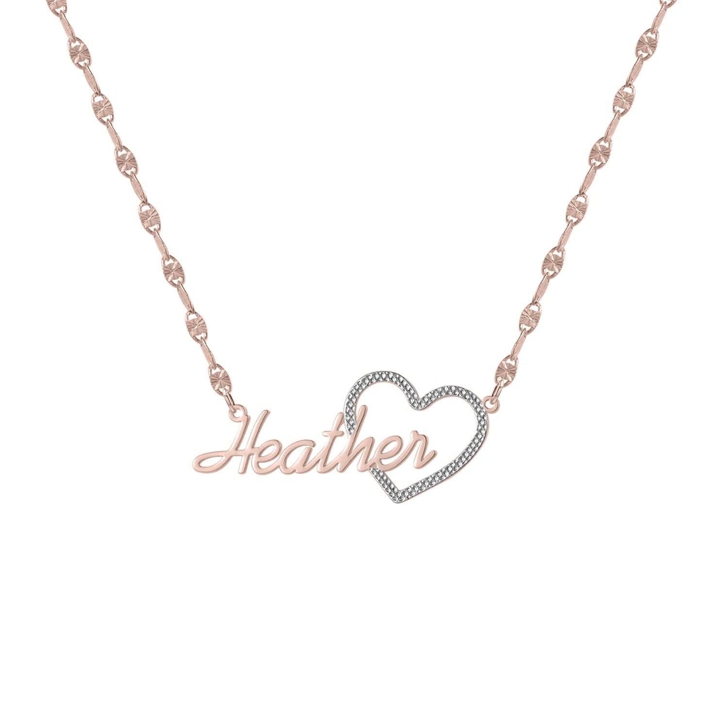 Personalized Name Heart Pendant Necklace - Abrahamallen