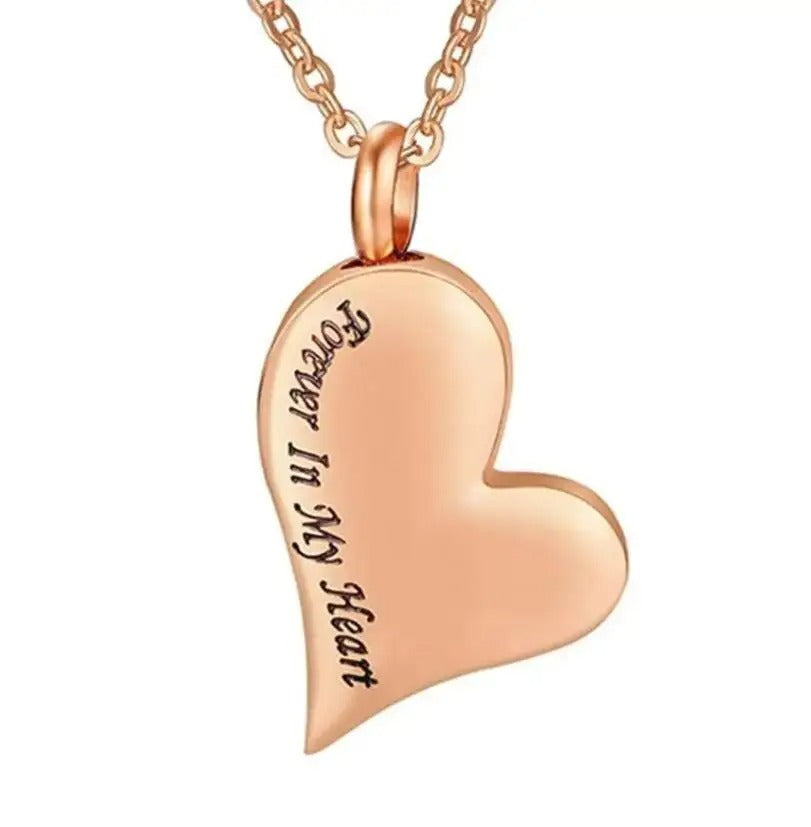 Personalized Cremation Urn Heart Keepsake Necklace - Abrahamallen