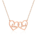 Personalized Double Heart Pendant Necklace - Abrahamallen