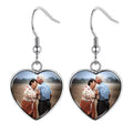 Personalized Heart Shaped Fish Hook Earrings - Abrahamallen