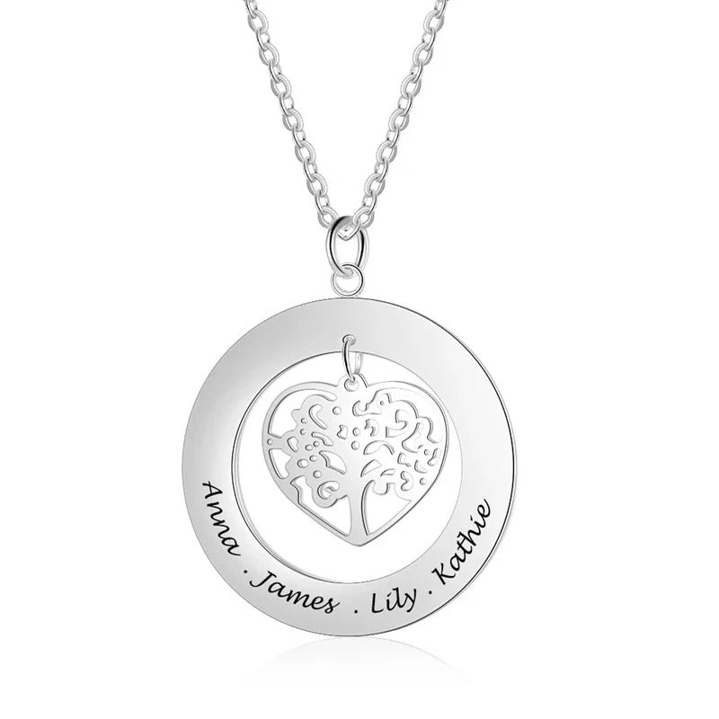 Personalized Tree of Life Pendant Name Necklace - Abrahamallen