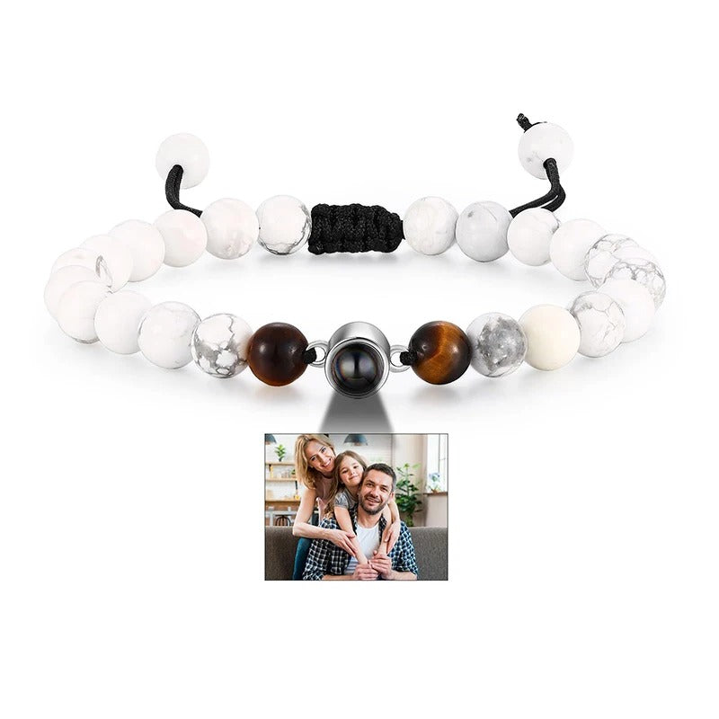 Personalized Photo Projection Beaded Bracelet - Abrahamallen