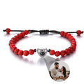 Personalized Photo Projection Heart Natural Stones Bracelet - Abrahamallen