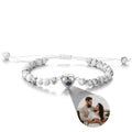 Personalized Photo Projection Heart Natural Stones Bracelet - Abrahamallen