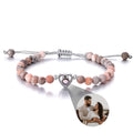 Personalized Photo Projection Heart Natural Stones Bracelet - Abrahamallen