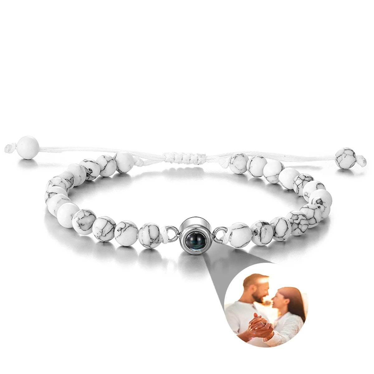 Personalized Photo Projection Beaded Bracelet - Abrahamallen