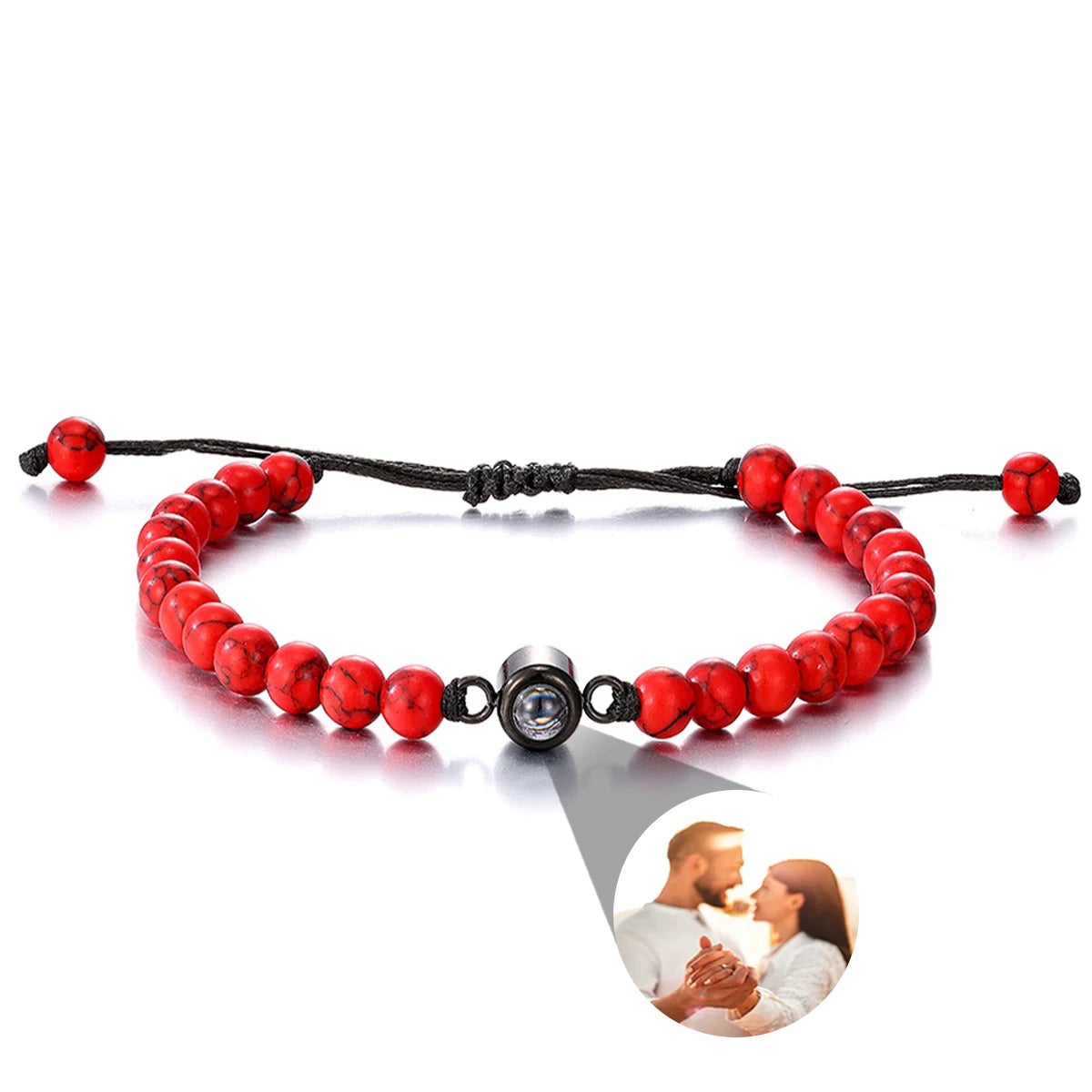 Personalized Photo Projection Beaded Bracelet - Abrahamallen