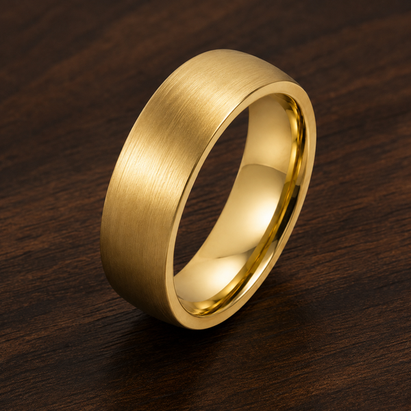 The Windsor | Classic Gold Brushed Titanium Wedding Ring