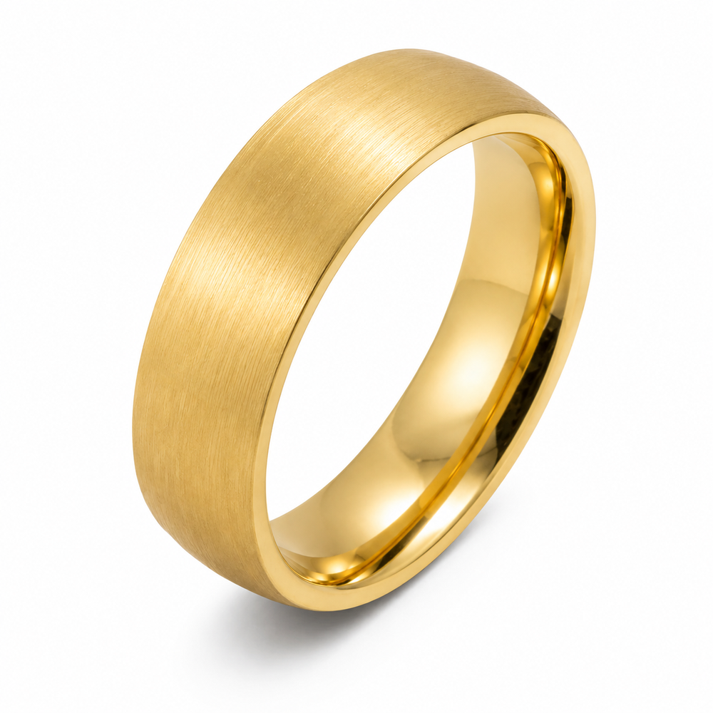 The Windsor | Classic Gold Brushed Titanium Wedding Ring