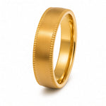 The Pembroke |  Gold Milgrain Titanium Wedding Ring